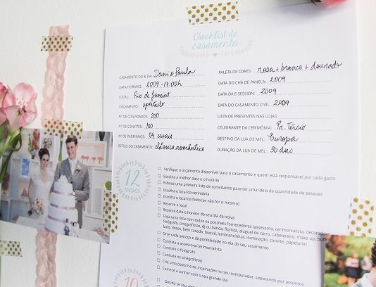 Check list de Casamento (tudo que não pode faltar)